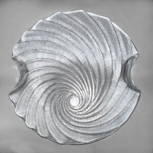 Vintage 80s Clear Swirl Serving Tray